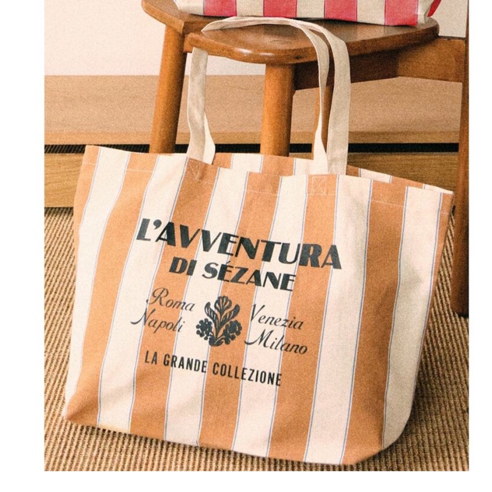 Sezane Striped Tote